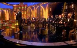 Ukulele Orchestra joined by Ant and Dec and Robbie Williams